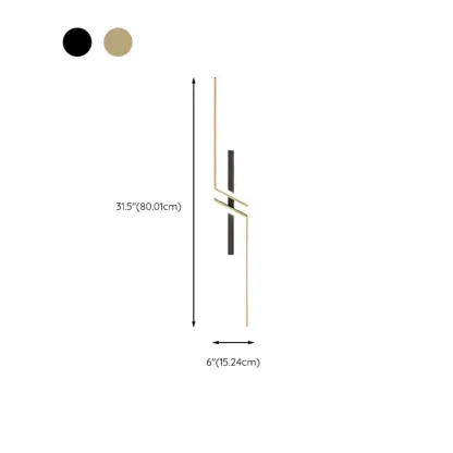 Modern Stylish 2-Light  Black LED Wall Sconce Remote Control