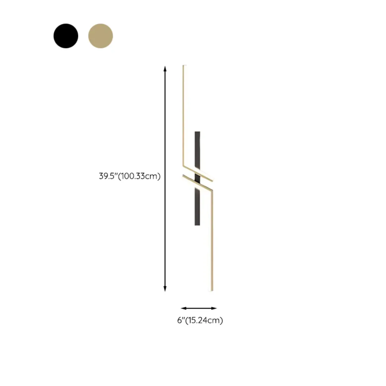 Modern Stylish 2-Light  Black LED Wall Sconce Remote Control