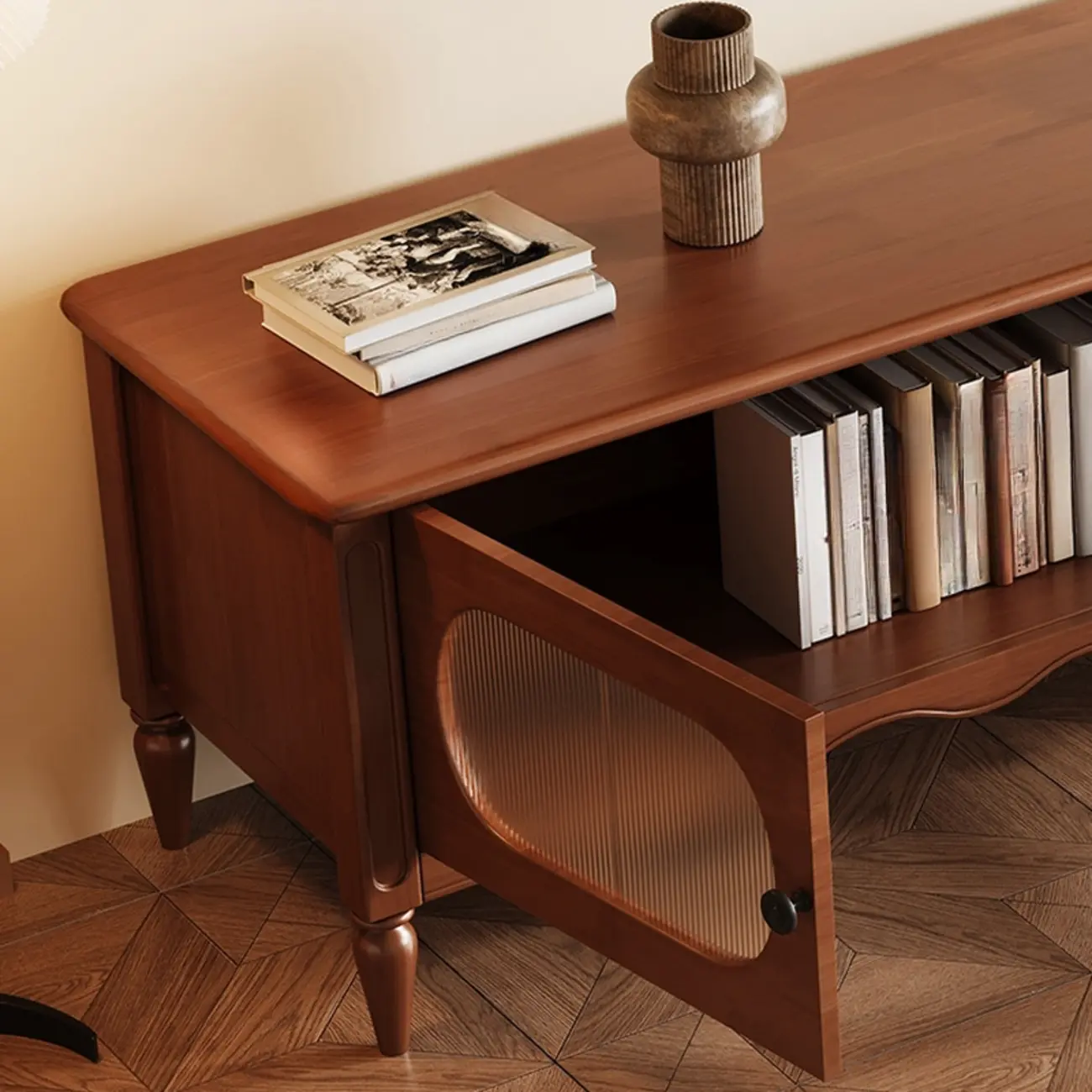 Modern Wooden TV Stand with Shelves and Storage | homeyfad