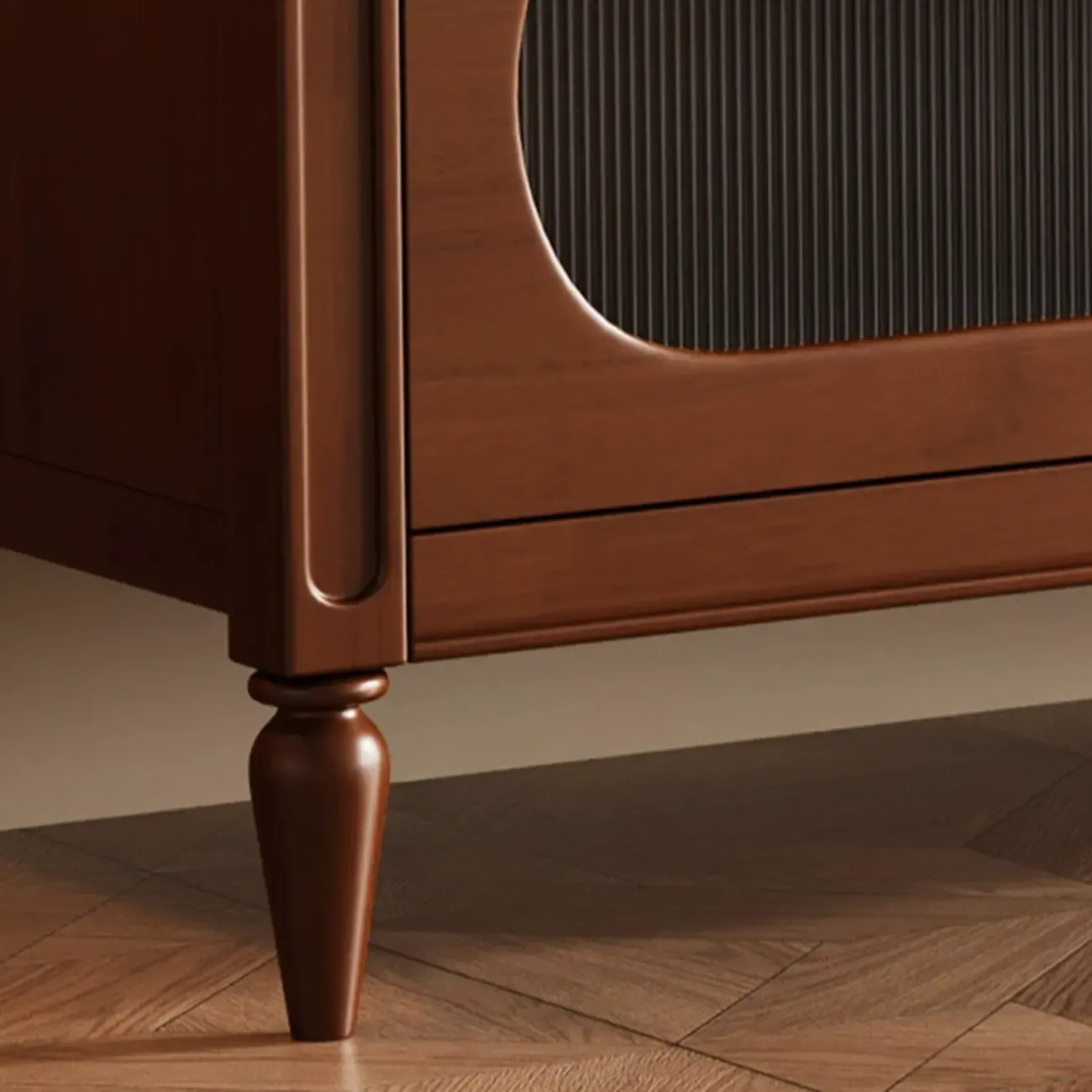 Modern Wooden TV Stand with Shelves and Storage