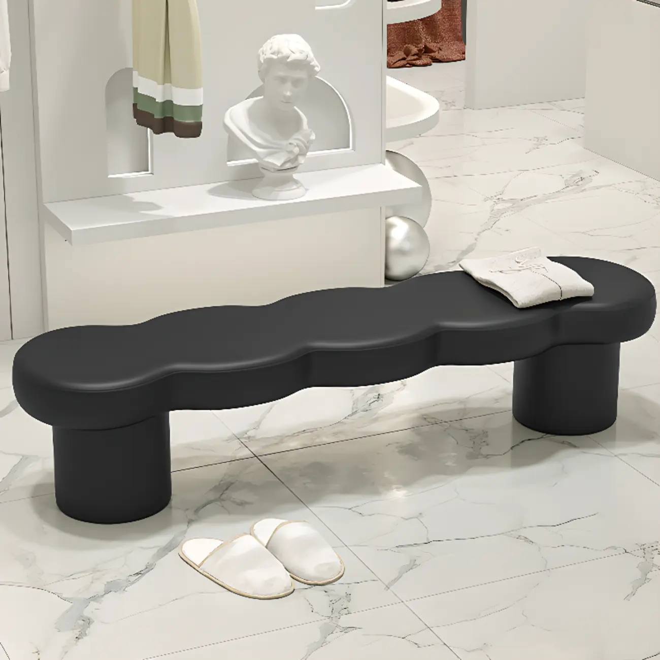 Upholstered Short Modern Solid Color Bench for Bedroom Image - 2 | homeyfad