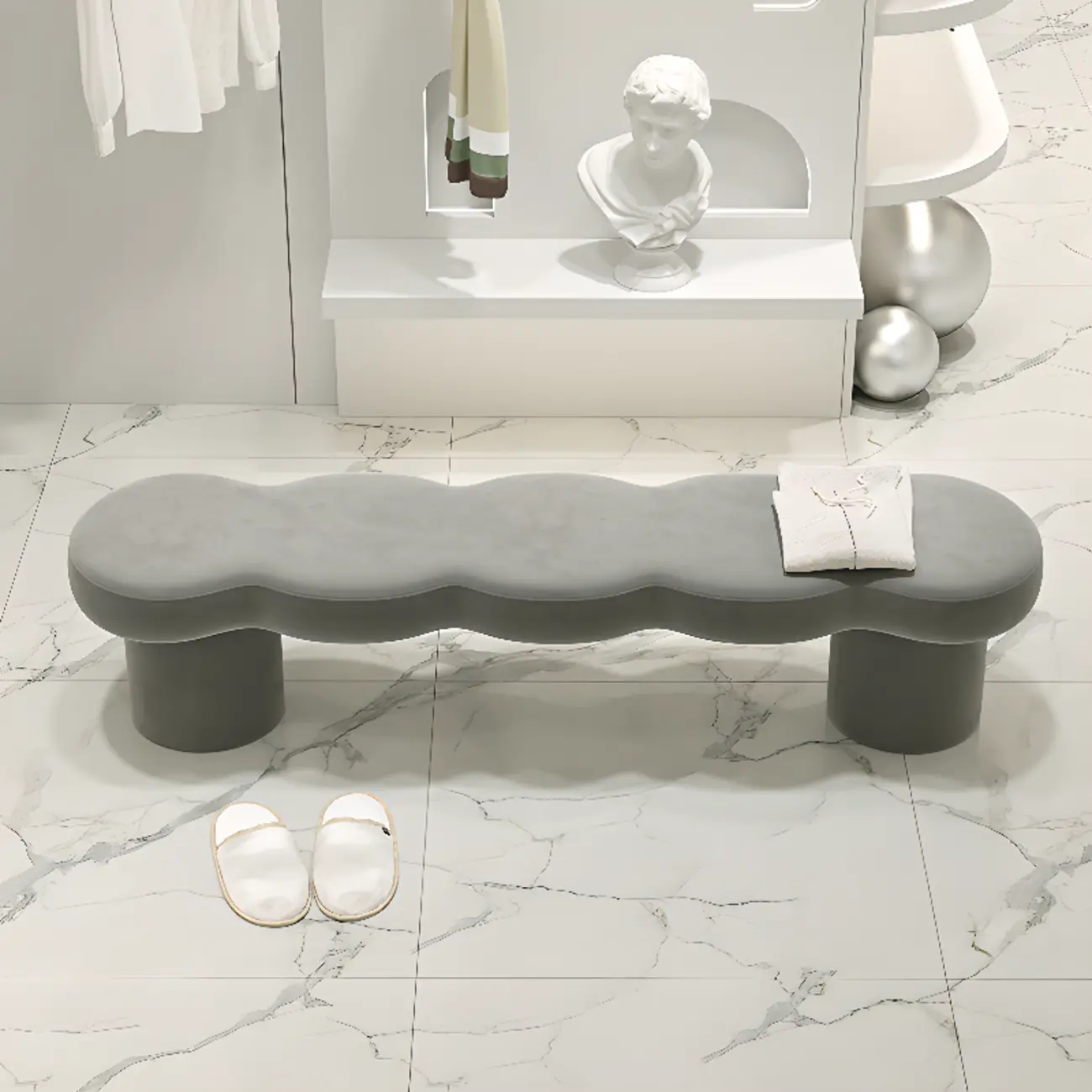 Upholstered Short Modern Solid Color Bench for Bedroom Image - 3 | homeyfad