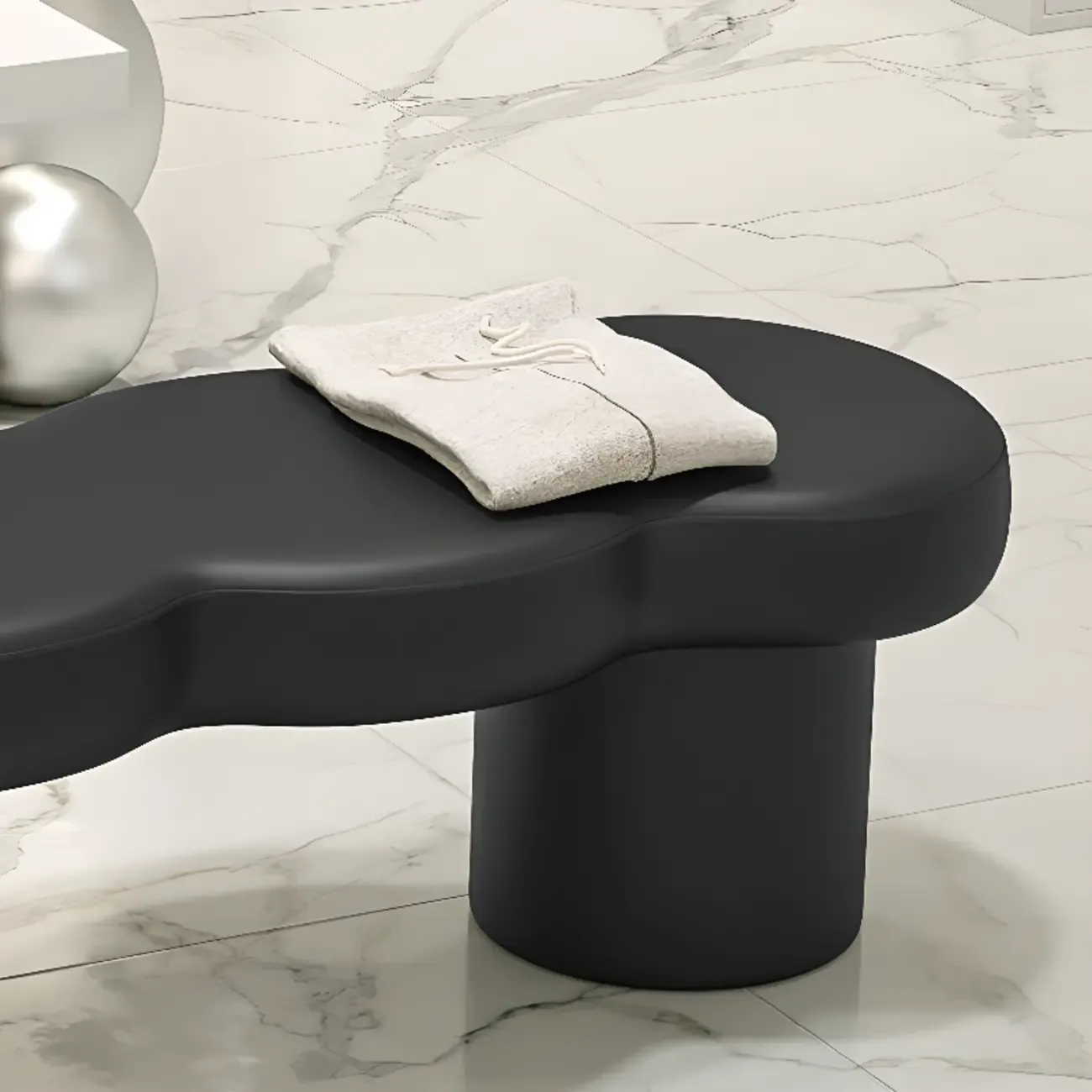 Upholstered Short Modern Solid Color Bench for Bedroom Image - 5