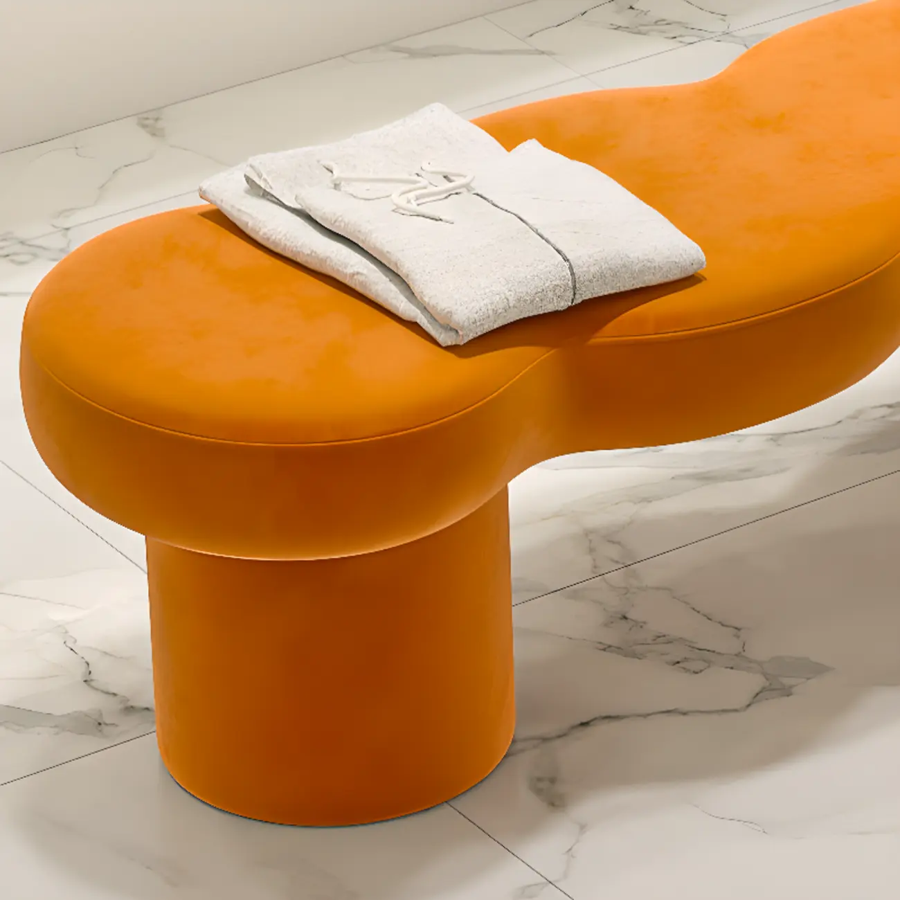 Upholstered Short Modern Solid Color Bench for Bedroom Image - 4 | homeyfad