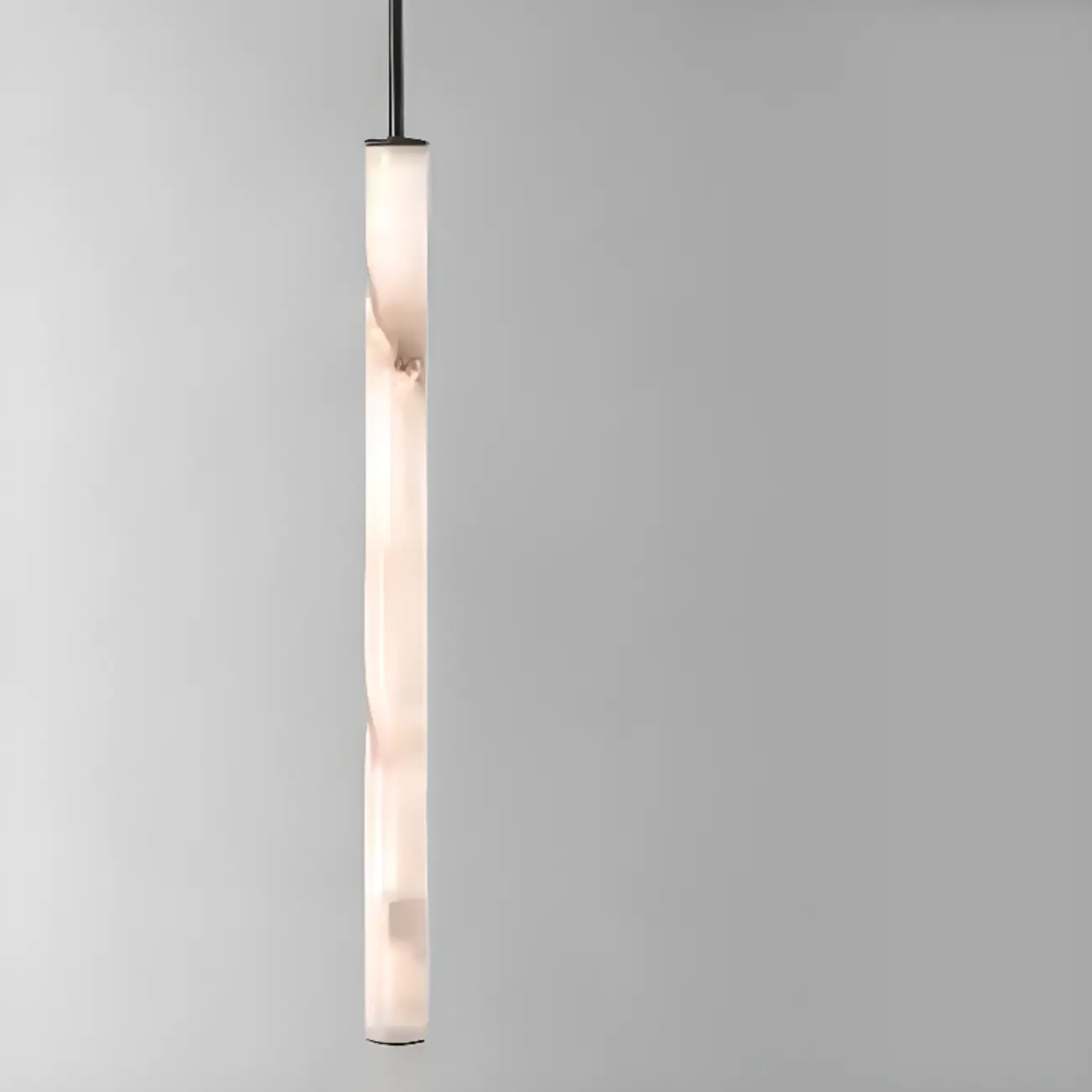 Indoor Stone Cylinder Hanging Pendant Light Adjustable Length Image - 6 | homeyfad