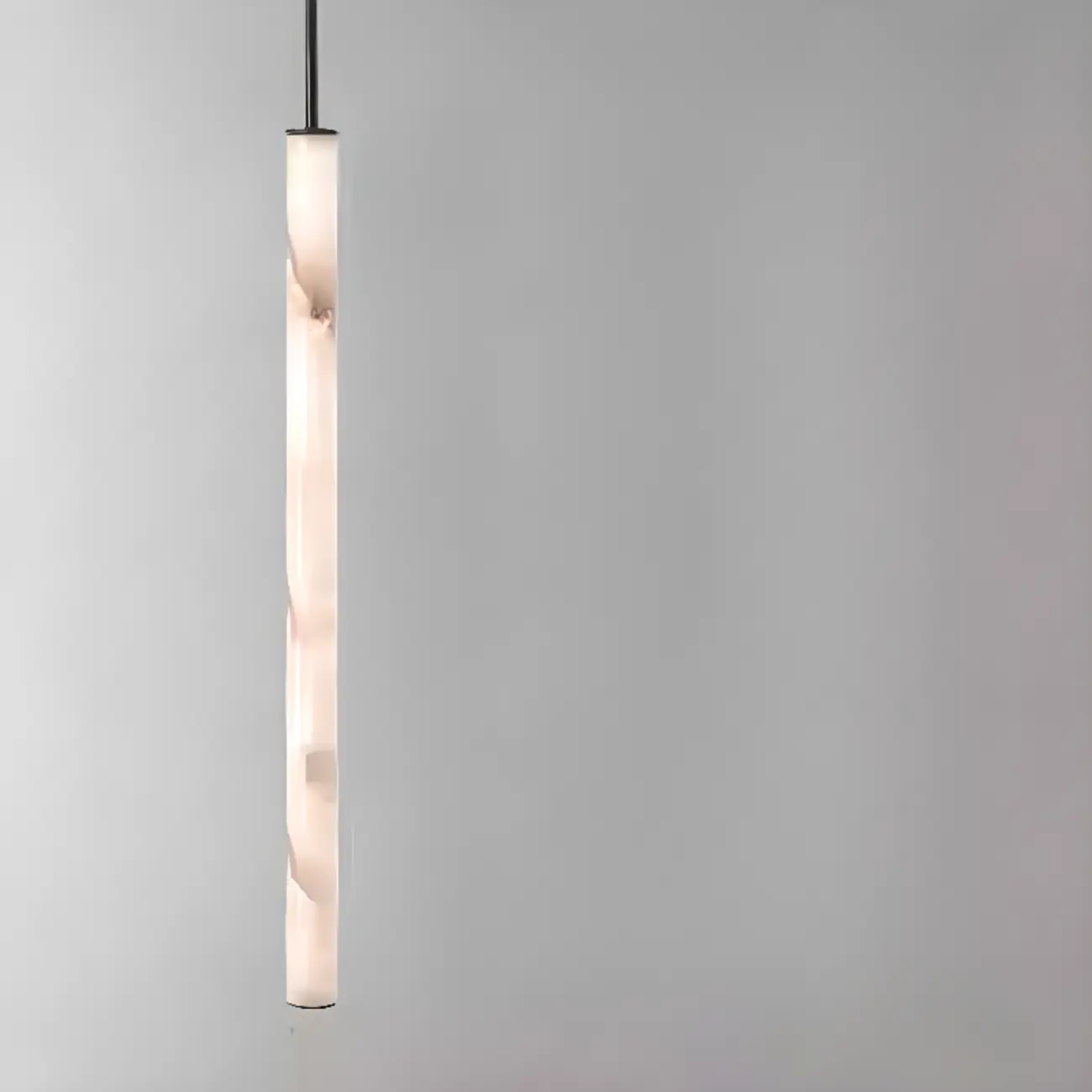 Indoor Stone Cylinder Hanging Pendant Light Adjustable Length Image - 9 | homeyfad