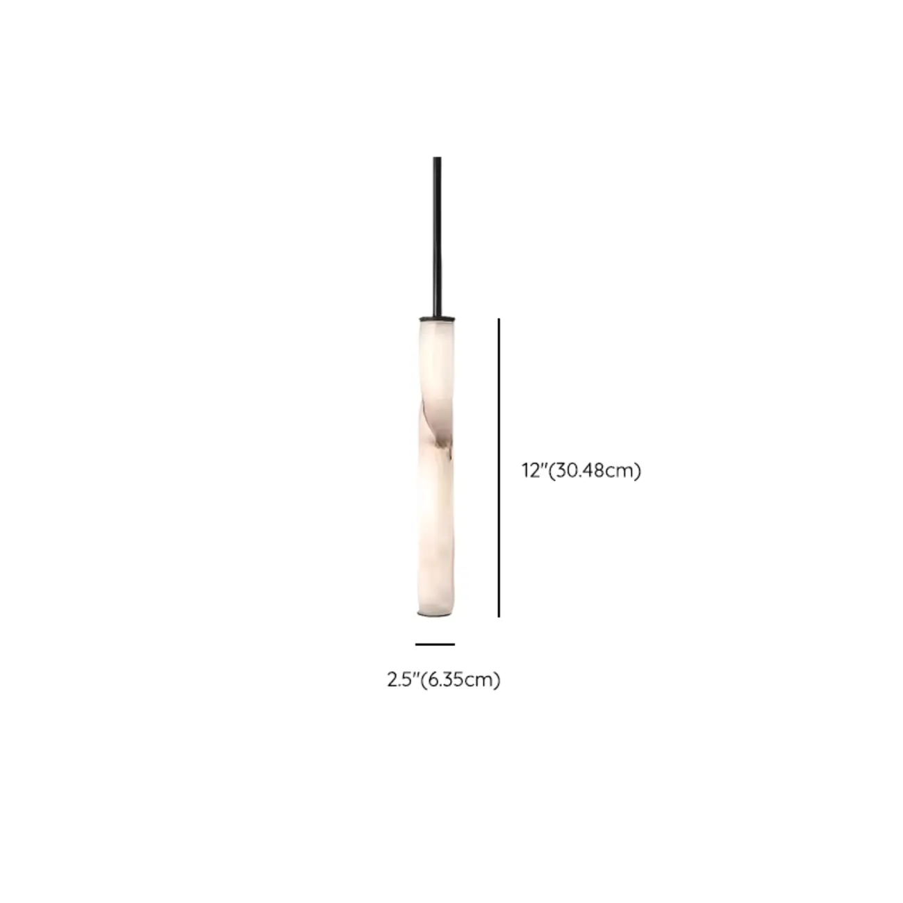 Indoor Stone Cylinder Hanging Pendant Light Adjustable Length #size | homeyfad