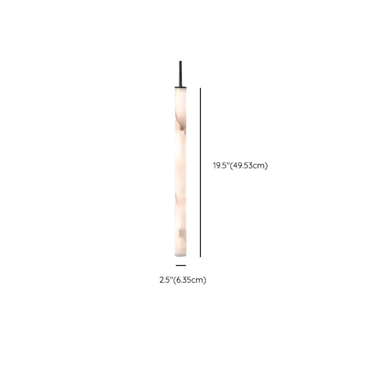 Indoor Stone Cylinder Hanging Pendant Light Adjustable Length Image - 14 | homeyfad