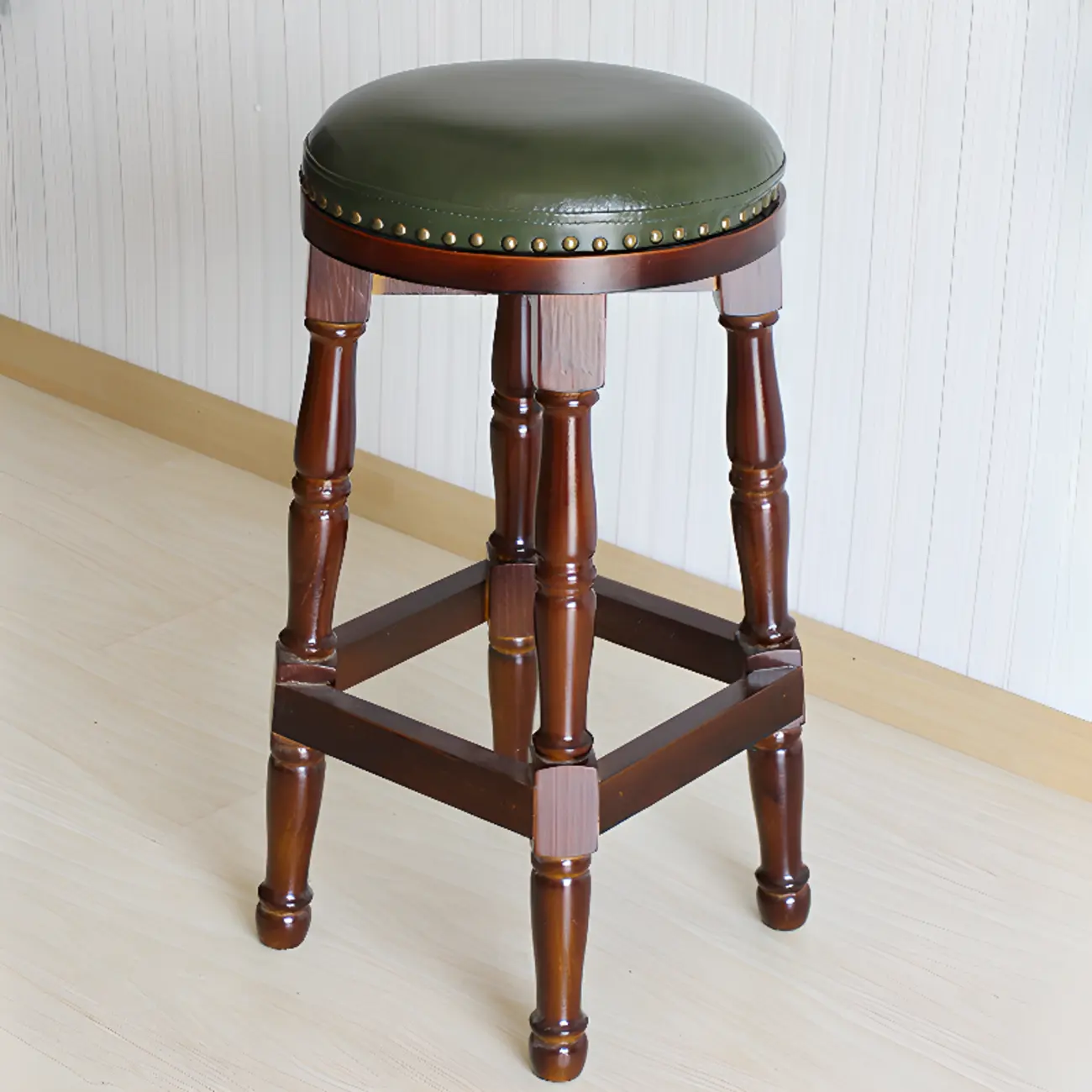 Bar Height Swivel Scandinavian Leather Bar Stools Image - 1 | homeyfad