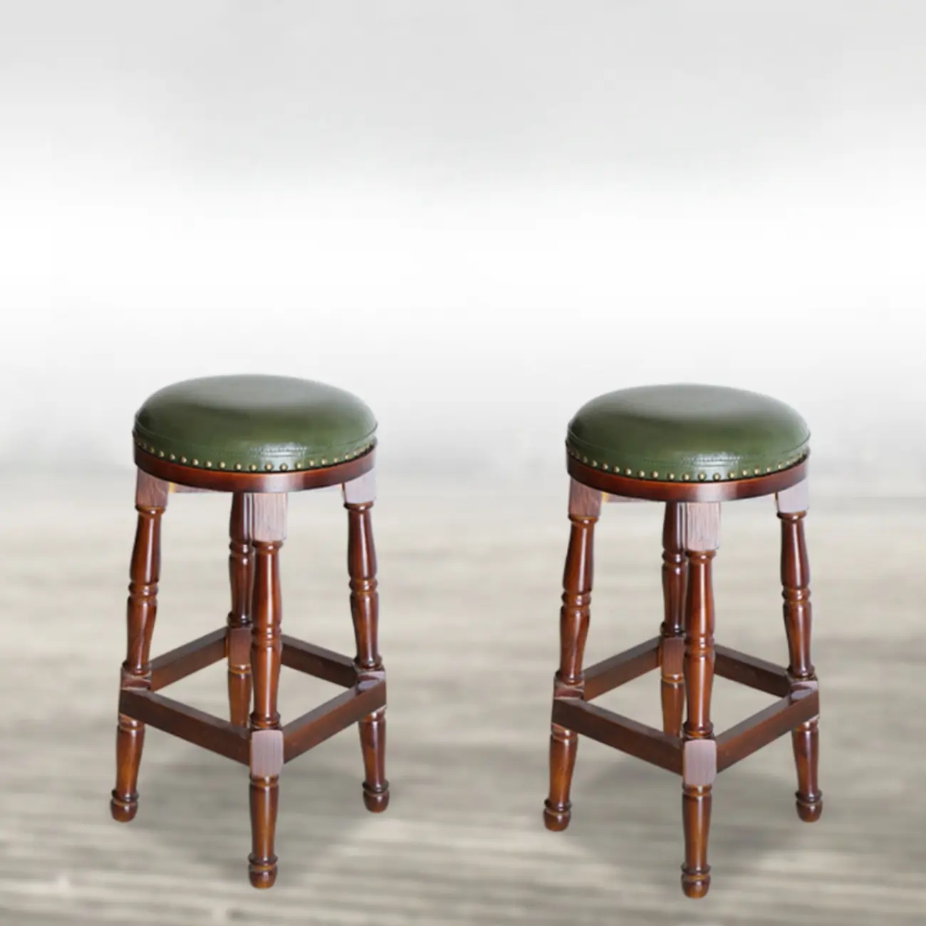 Bar Height Swivel Scandinavian Leather Bar Stools Image - 7 | homeyfad