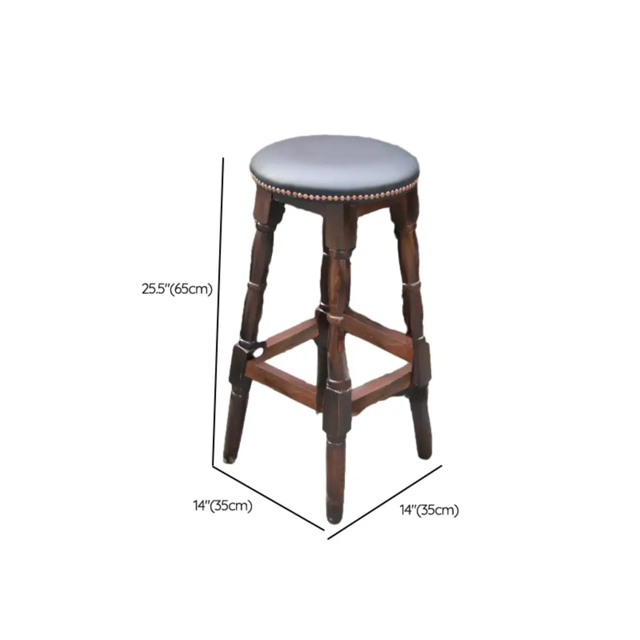 Bar Height Swivel Scandinavian Leather Bar Stools Image - 15