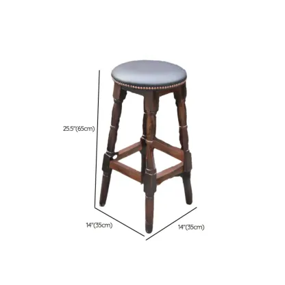 Bar Height Swivel Scandinavian Leather Bar Stools Image - 15