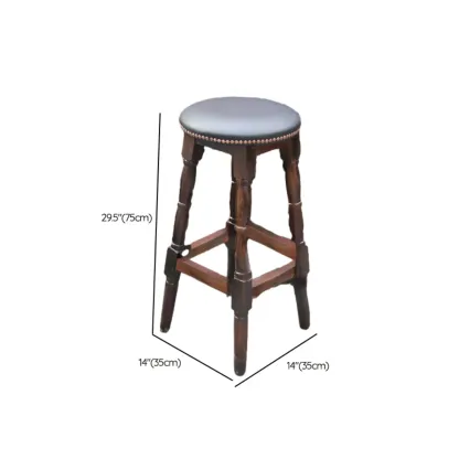 Bar Height Swivel Scandinavian Leather Bar Stools Image - 21