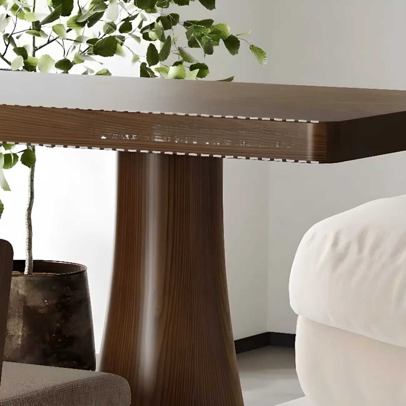 Modern Brown Wooden Dual-Pedestal Bar Tables Image - 6 | homeyfad