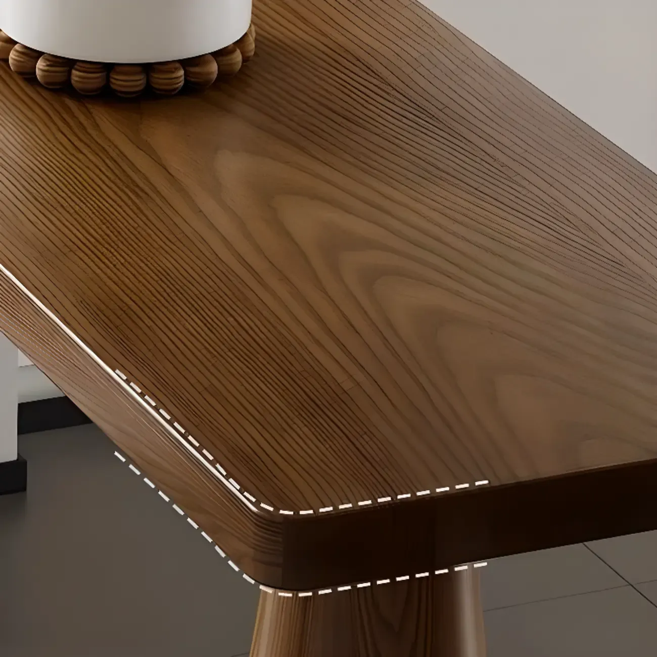 Modern Brown Wooden Dual-Pedestal Bar Tables Image - 7