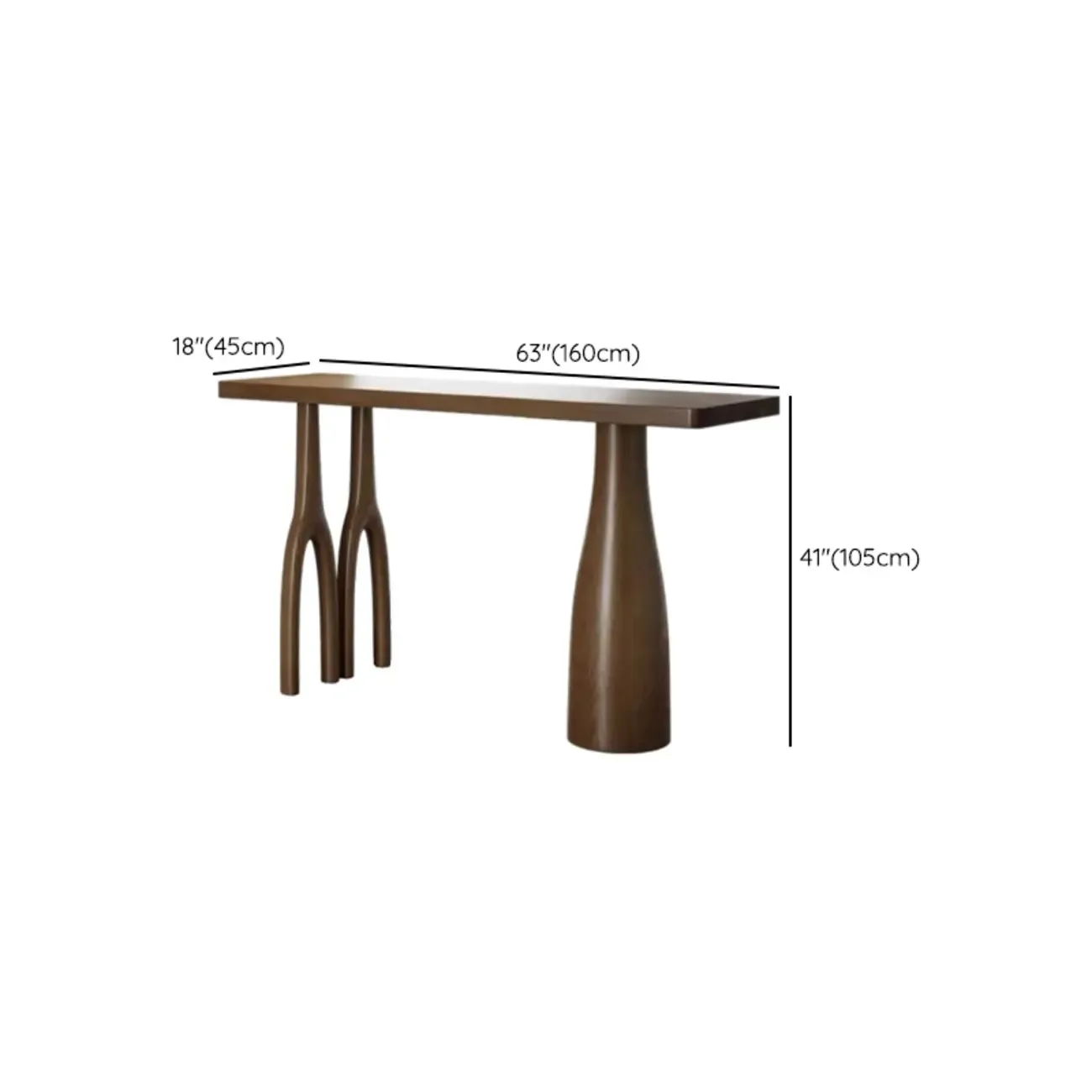 Modern Brown Wooden Dual-Pedestal Bar Tables Image - 10