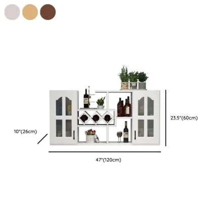 Simple Woodworking Wall-fixed Bottle Holder Rack with Bar Glass Holder Shelf and Open Wine Rack #size