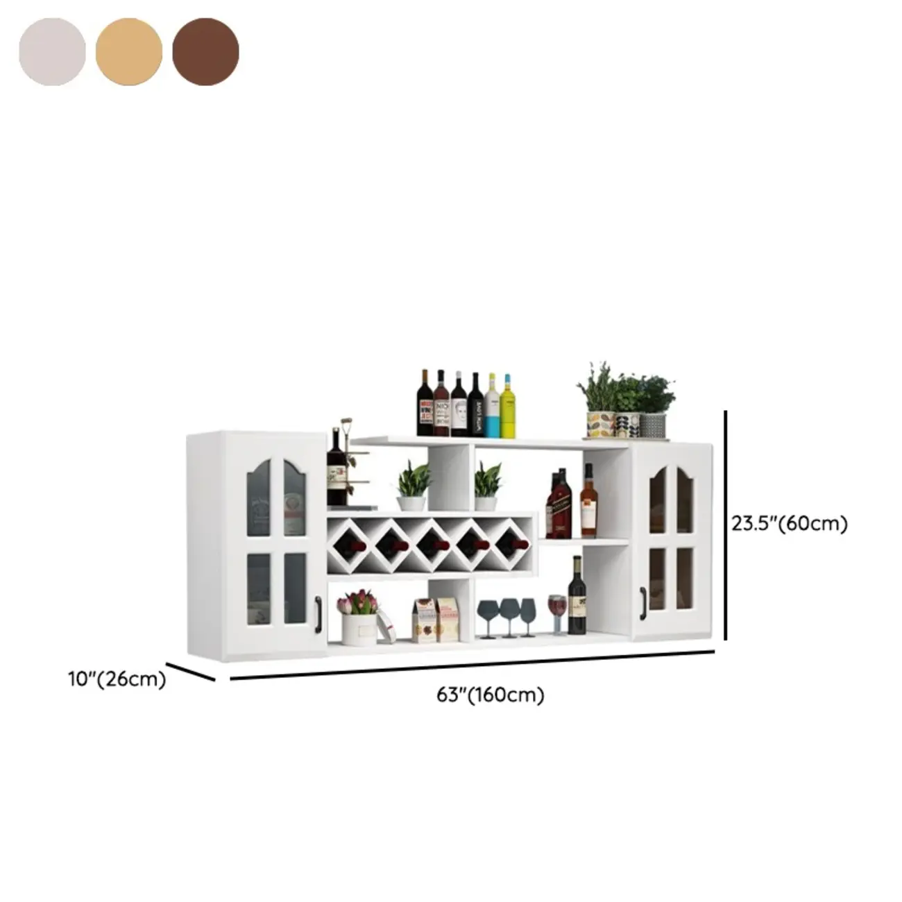 Simple Woodworking Wall-fixed Bottle Holder Rack with Bar Glass Holder Shelf and Open Wine Rack Image - 19 | homeyfad