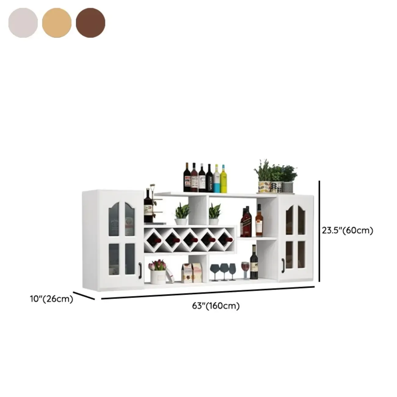 Simple Woodworking Wall-fixed Bottle Holder Rack with Bar Glass Holder Shelf and Open Wine Rack Image - 19