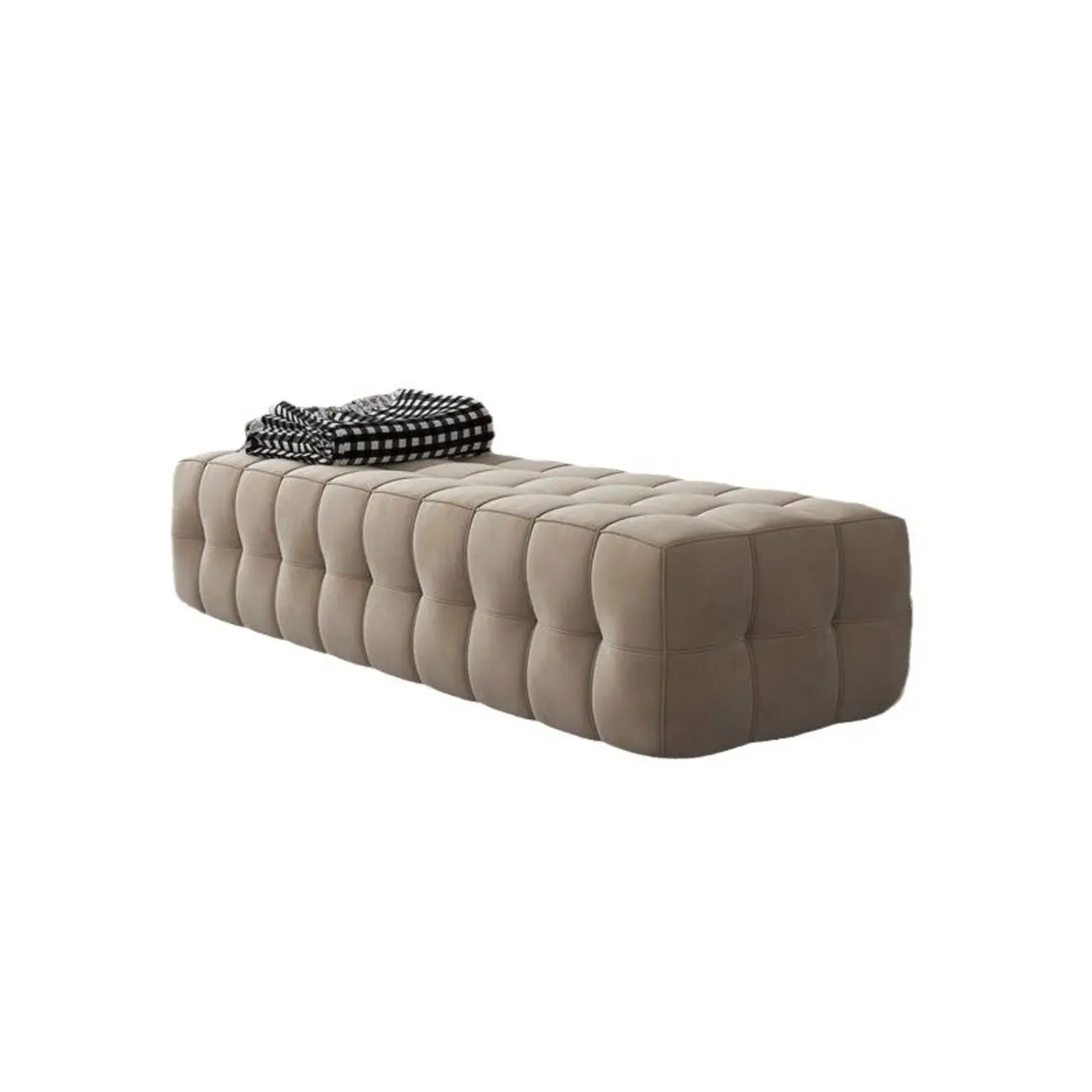 Modern Grey Velvet Upholstered Storage Bench for Bedroom Image - 8 | homeyfad