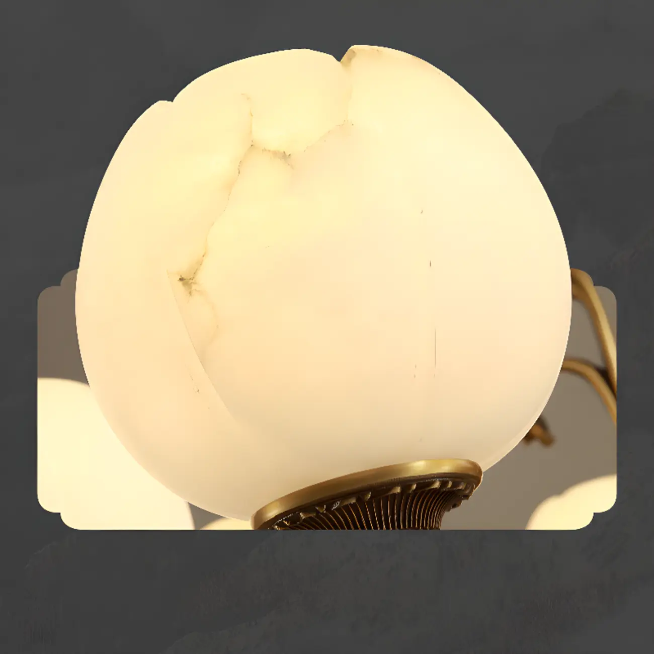 Vintage Brass Chain White Stone Pendant Light Image - 13 | homeyfad