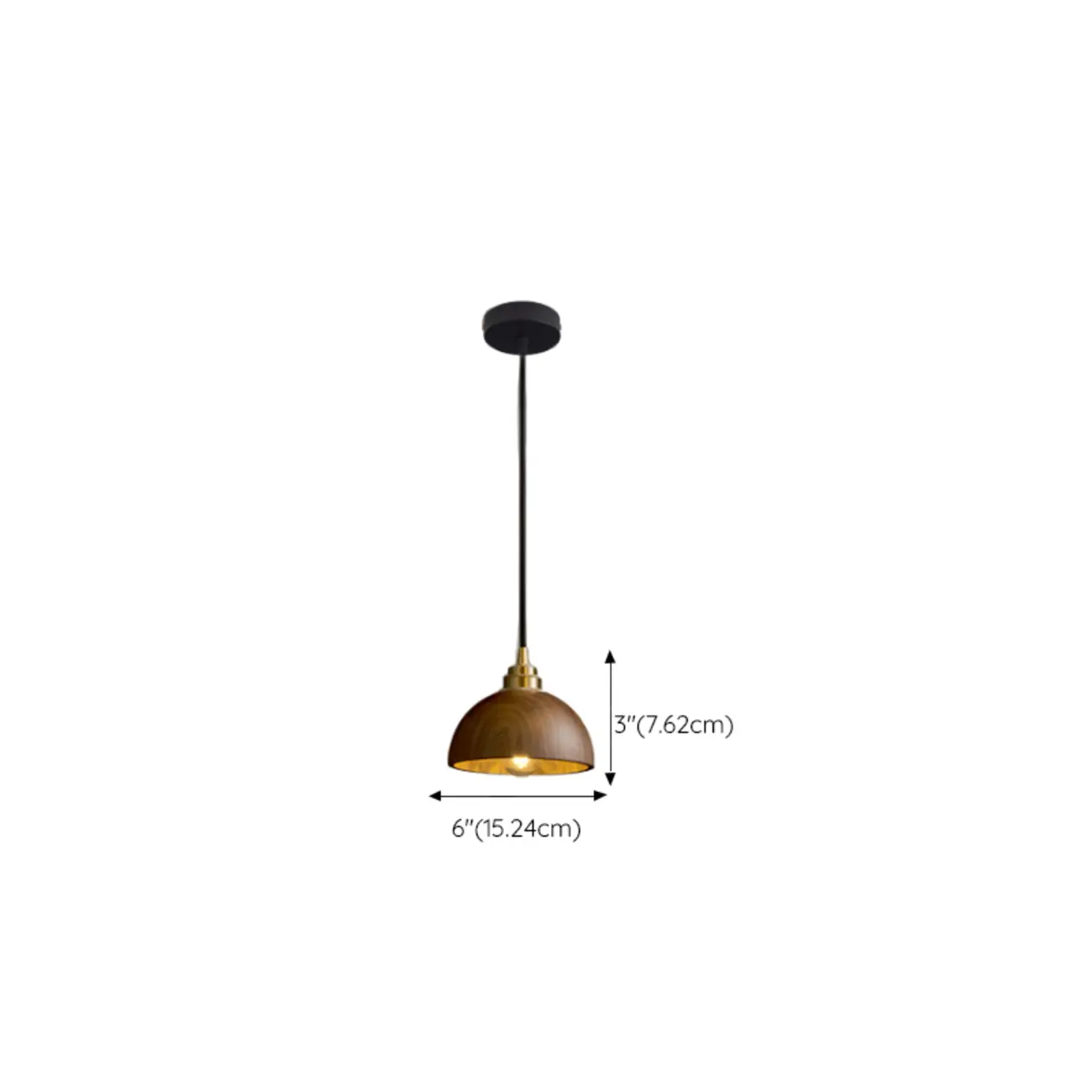 Cylinder Solid Wood Walnut Pendant Lighting for Dining Areas  #size