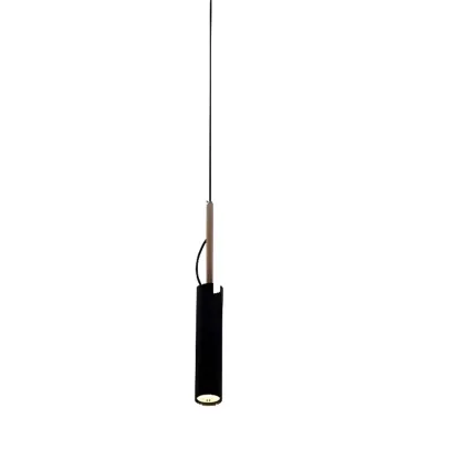 Black Metal Rotatable Cylinder Bi-pin Pendant Light Image - 12