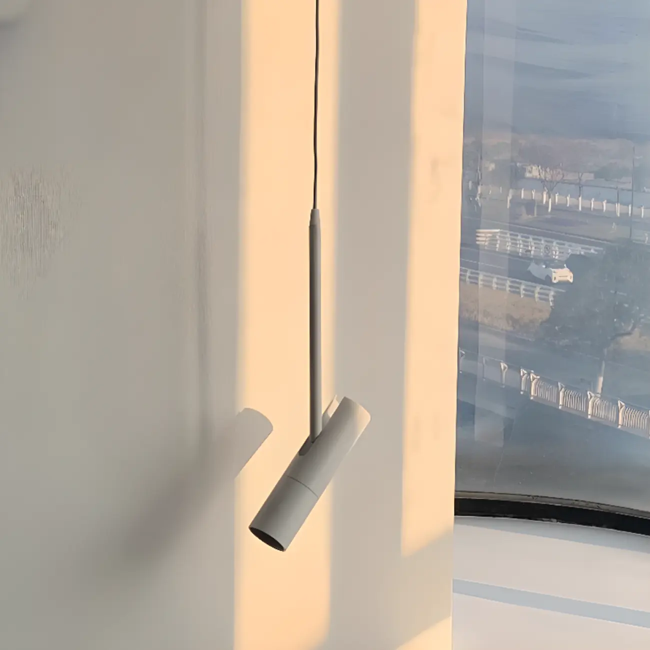 Black Metal Rotatable Cylinder Bi-pin Pendant Light Image - 3 | homeyfad