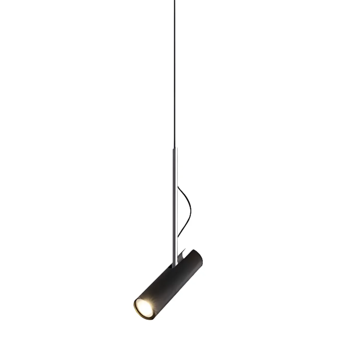 Black Metal Rotatable Cylinder Bi-pin Pendant Light Image - 14