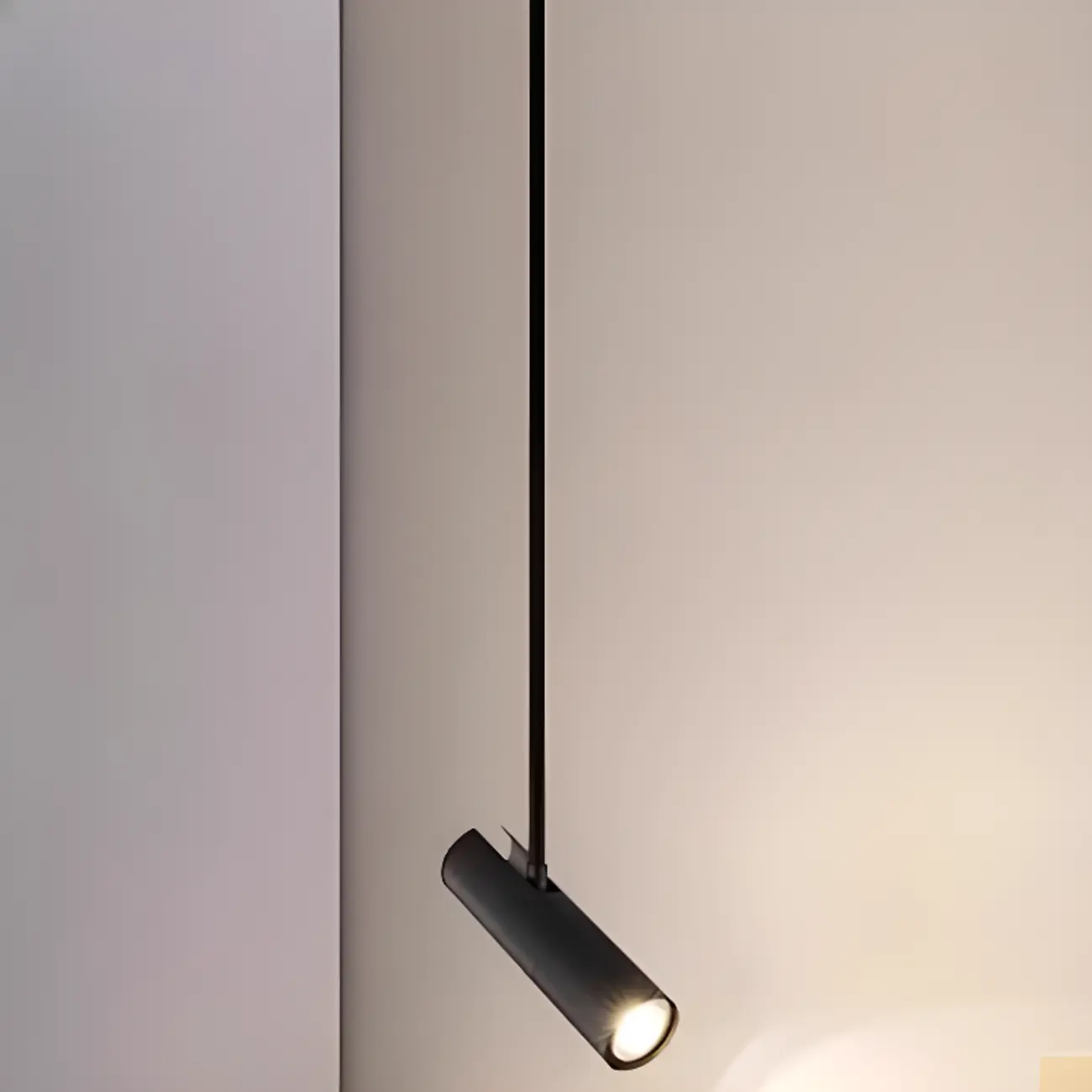 Black Metal Rotatable Cylinder Bi-pin Pendant Light Image - 1 | homeyfad