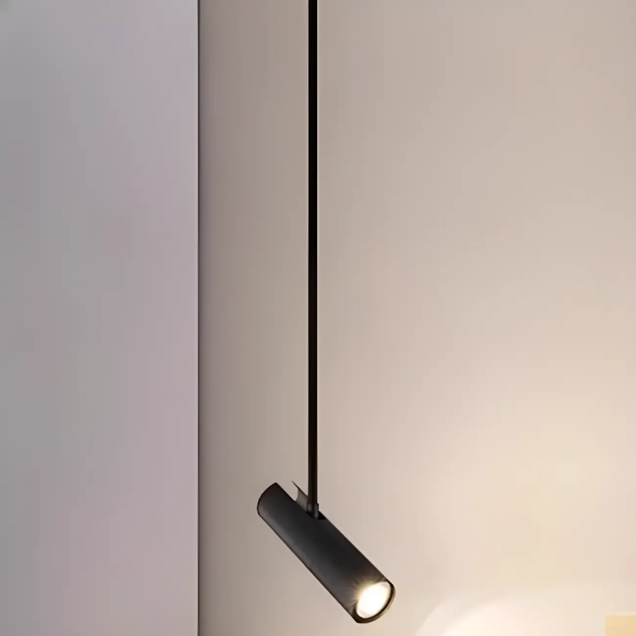 Black Metal Rotatable Cylinder Bi-pin Pendant Light Image - 1