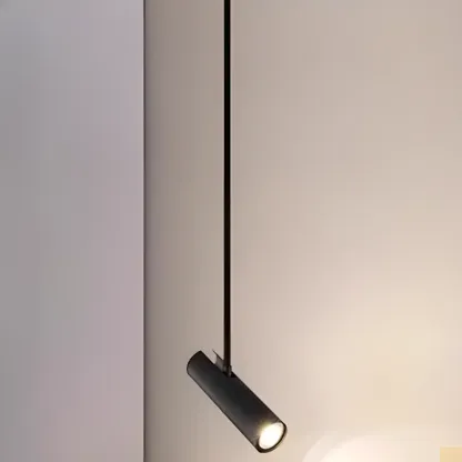 Black Metal Rotatable Cylinder Bi-pin Pendant Light Image - 1