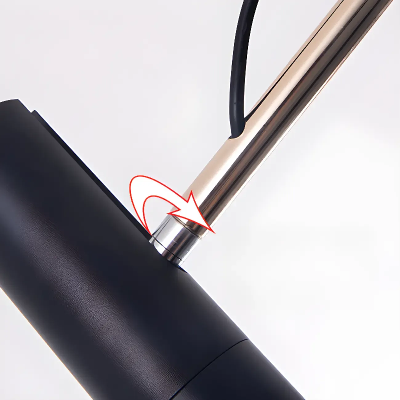 Black Metal Rotatable Cylinder Bi-pin Pendant Light Image - 13