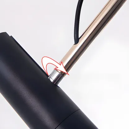 Black Metal Rotatable Cylinder Bi-pin Pendant Light Image - 13