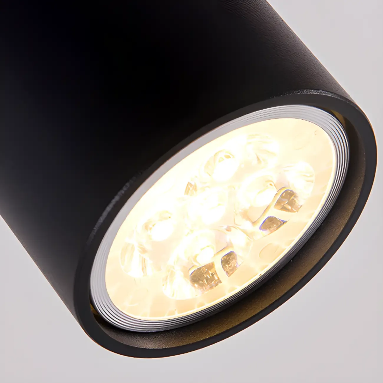 Black Metal Rotatable Cylinder Bi-pin Pendant Light Image - 5