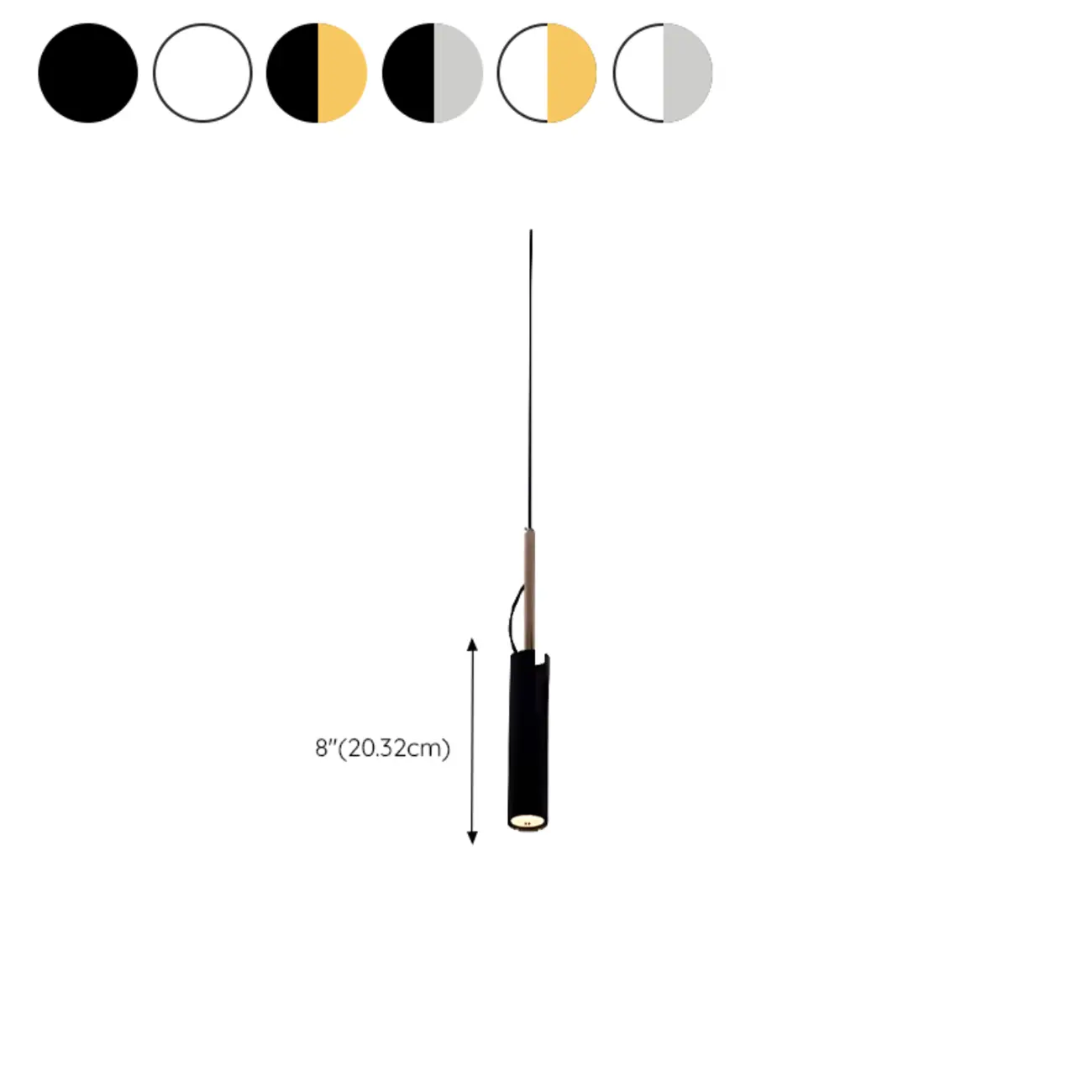 Black Metal Rotatable Cylinder Bi-pin Pendant Light #size | homeyfad
