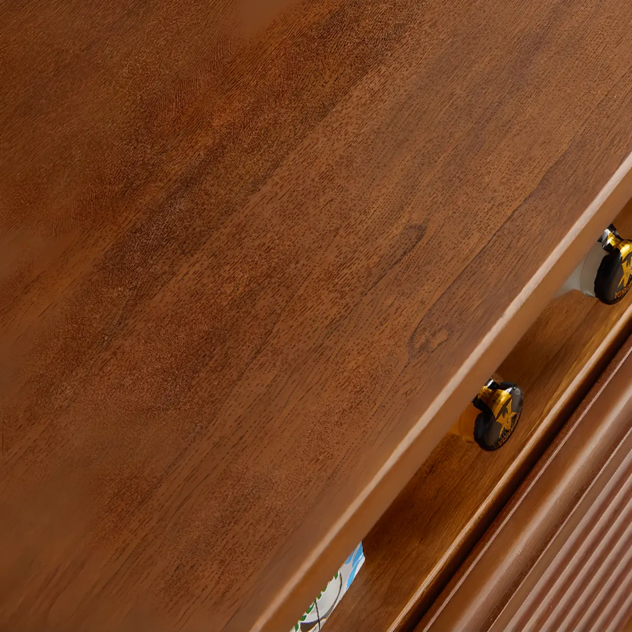 Adjustable Walnut Wood Flower Shaped Coffee Table with Wheels Image - 9 | homeyfad