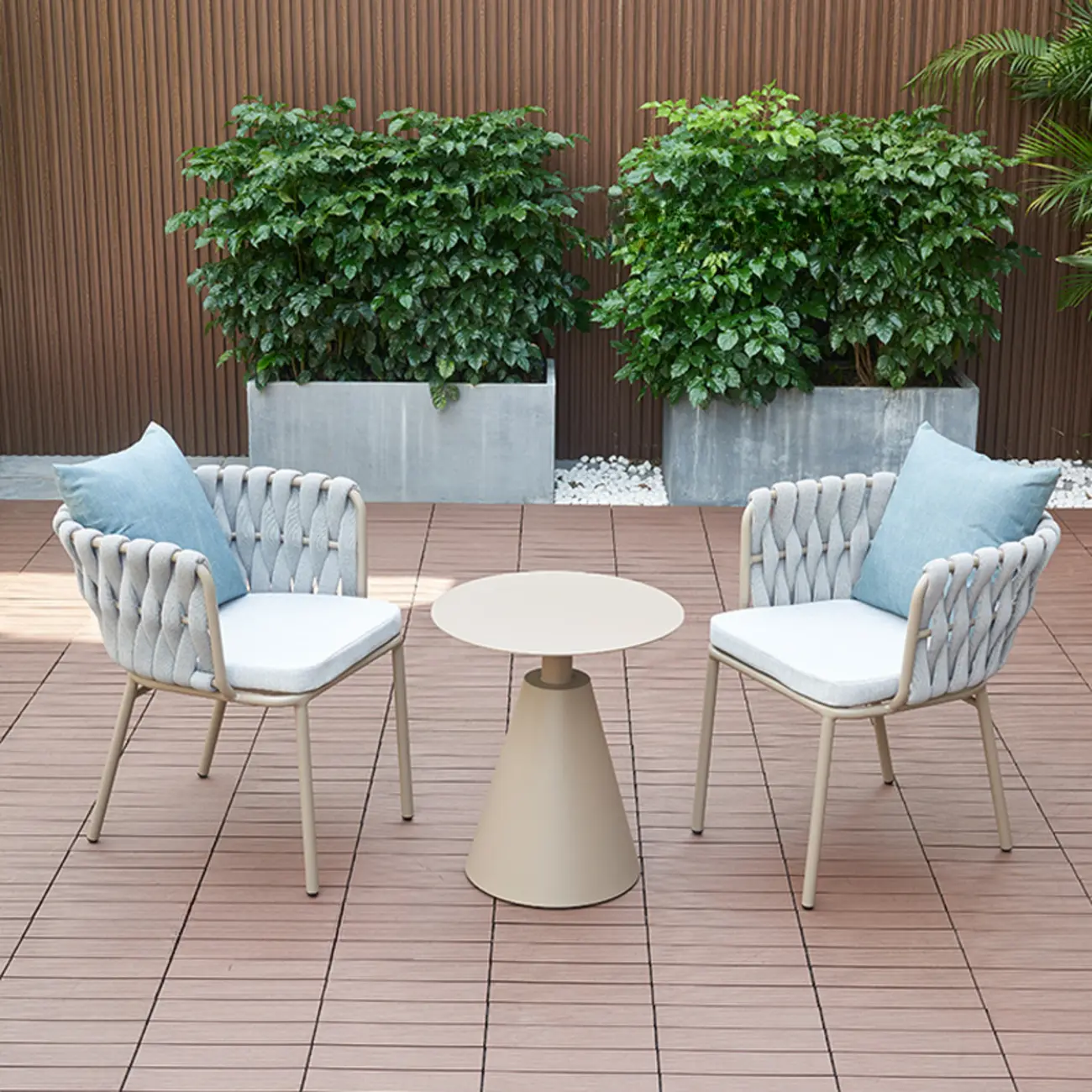 7 Piece Metal Modern Patio Dining Set Weatherproof Image - 7 | homeyfad