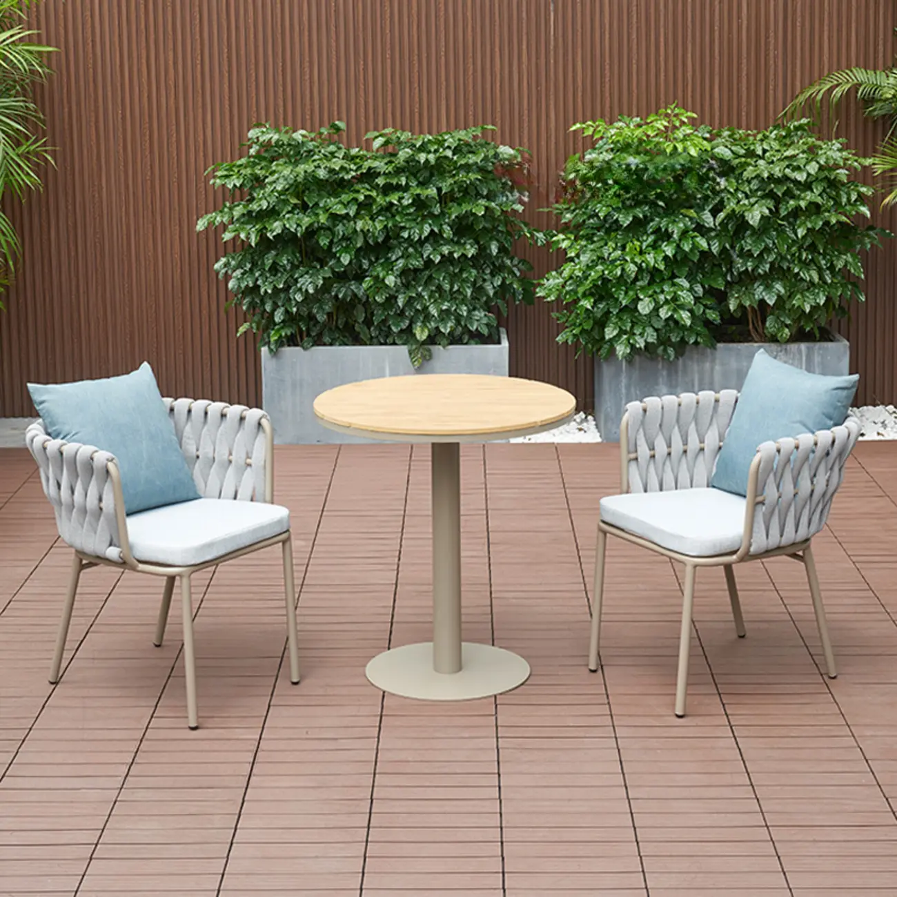 7 Piece Metal Modern Patio Dining Set Weatherproof Image - 3 | homeyfad