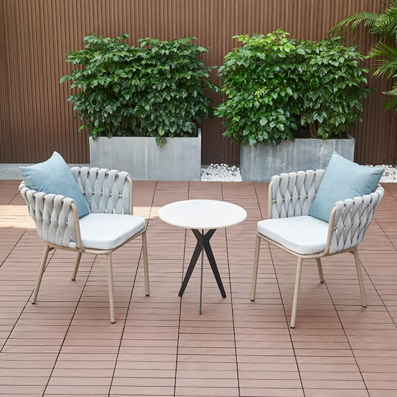 7 Piece Metal Modern Patio Dining Set Weatherproof Image - 8 | homeyfad