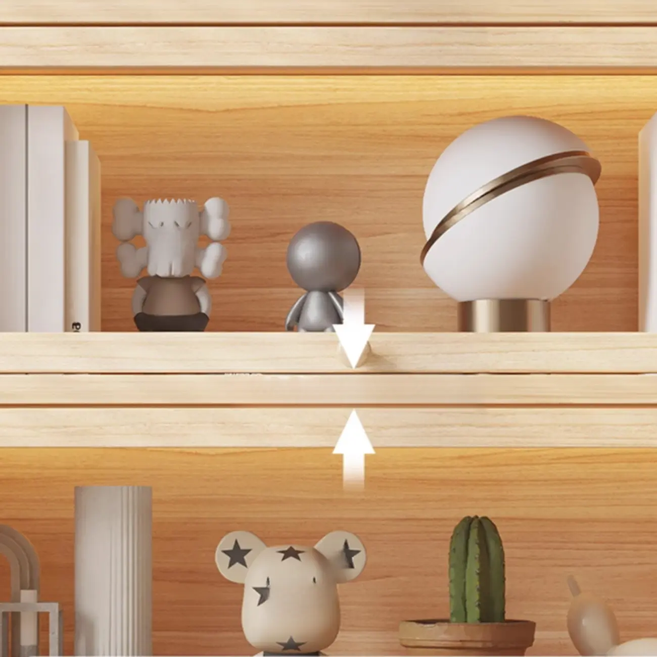 Classic Natural Finish Solid Wood 5-Shelf Display Bookcase Image - 10 | homeyfad