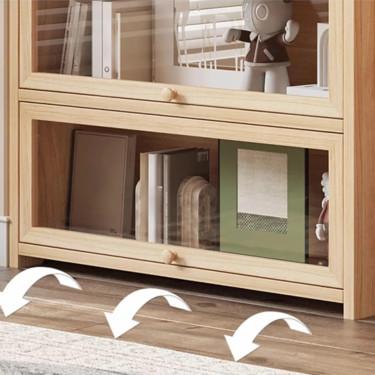 Classic Natural Finish Solid Wood 5-Shelf Display Bookcase Image - 13 | homeyfad