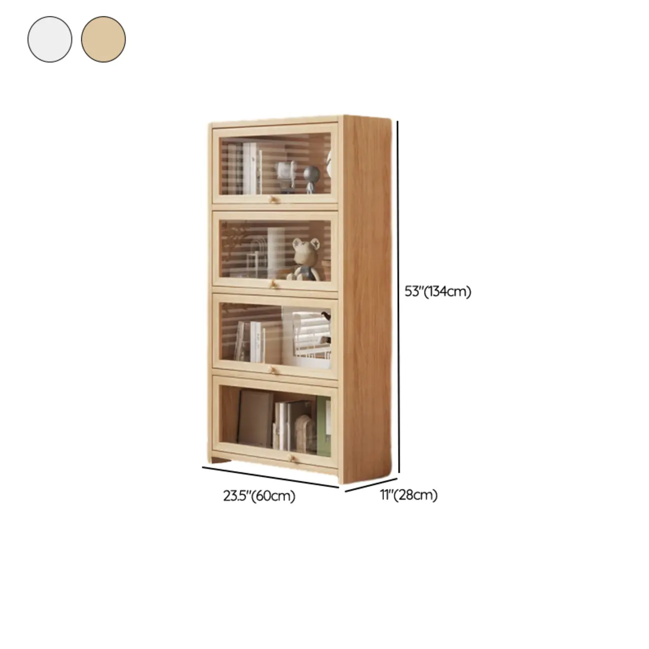 Classic Natural Finish Solid Wood 5-Shelf Display Bookcase Image - 19 | homeyfad