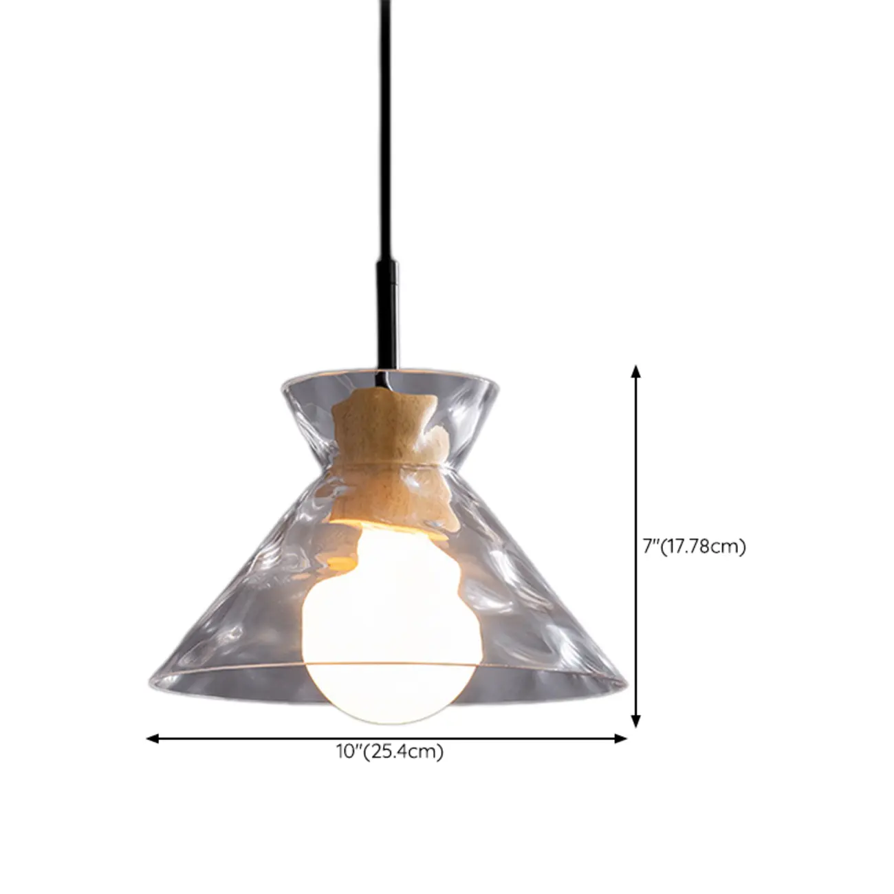Adjustable Modern Glass Pendant Light Fixture for Dinning Area #size