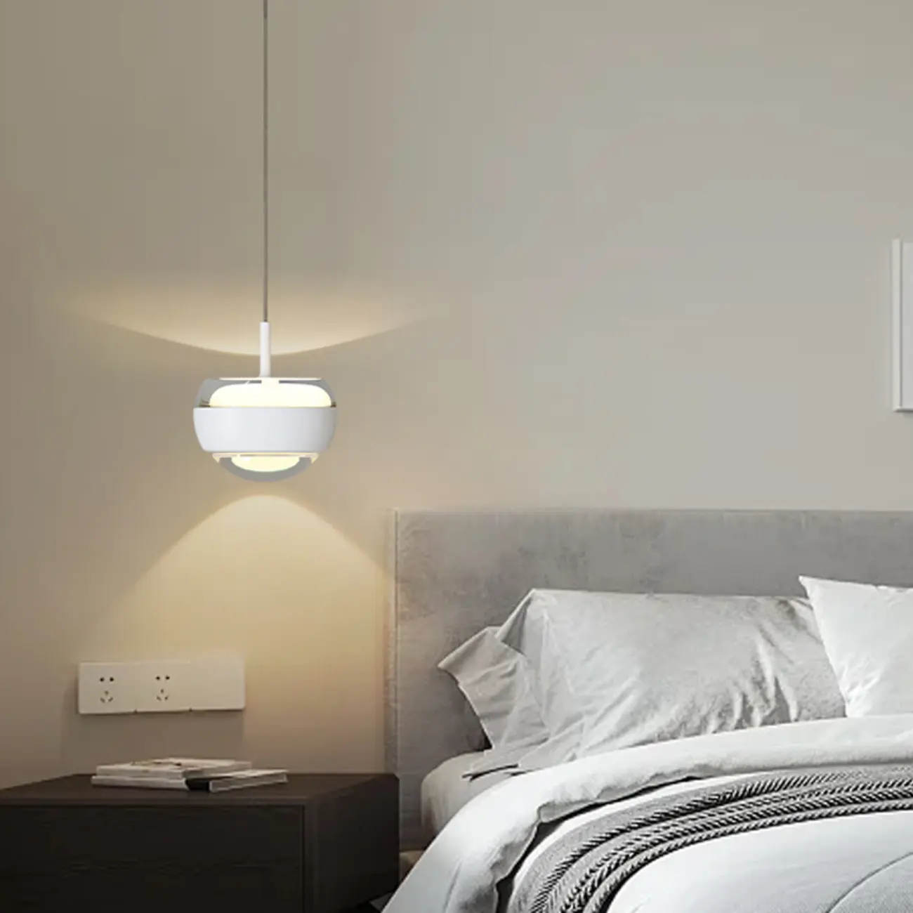 Bedroom Globe 2-Light  Pendant Light Hanging Fixture Image - 4 | homeyfad