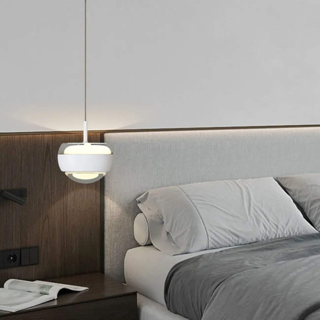 Bedroom Globe 2-Light  Pendant Light Hanging Fixture Image - 6