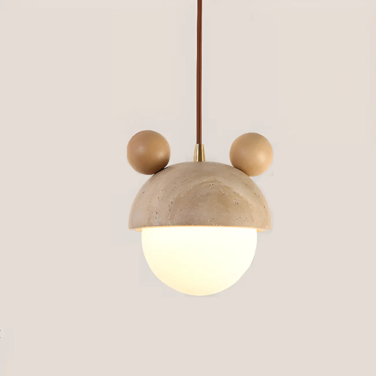 Modern Globe Wood Glass Pendant Light for Bedroom | homeyfad
