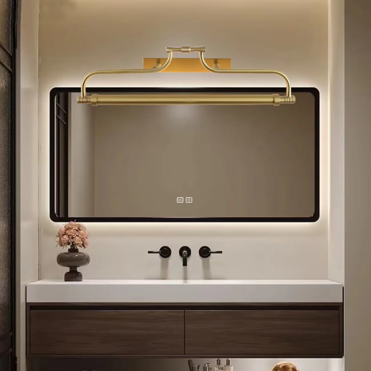 Brass Angular LED Vanity Light with Classic Design Image - 2 | homeyfad