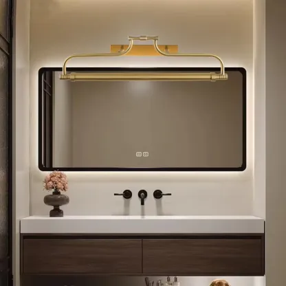 Brass Angular LED Vanity Light with Classic Design Image - 2