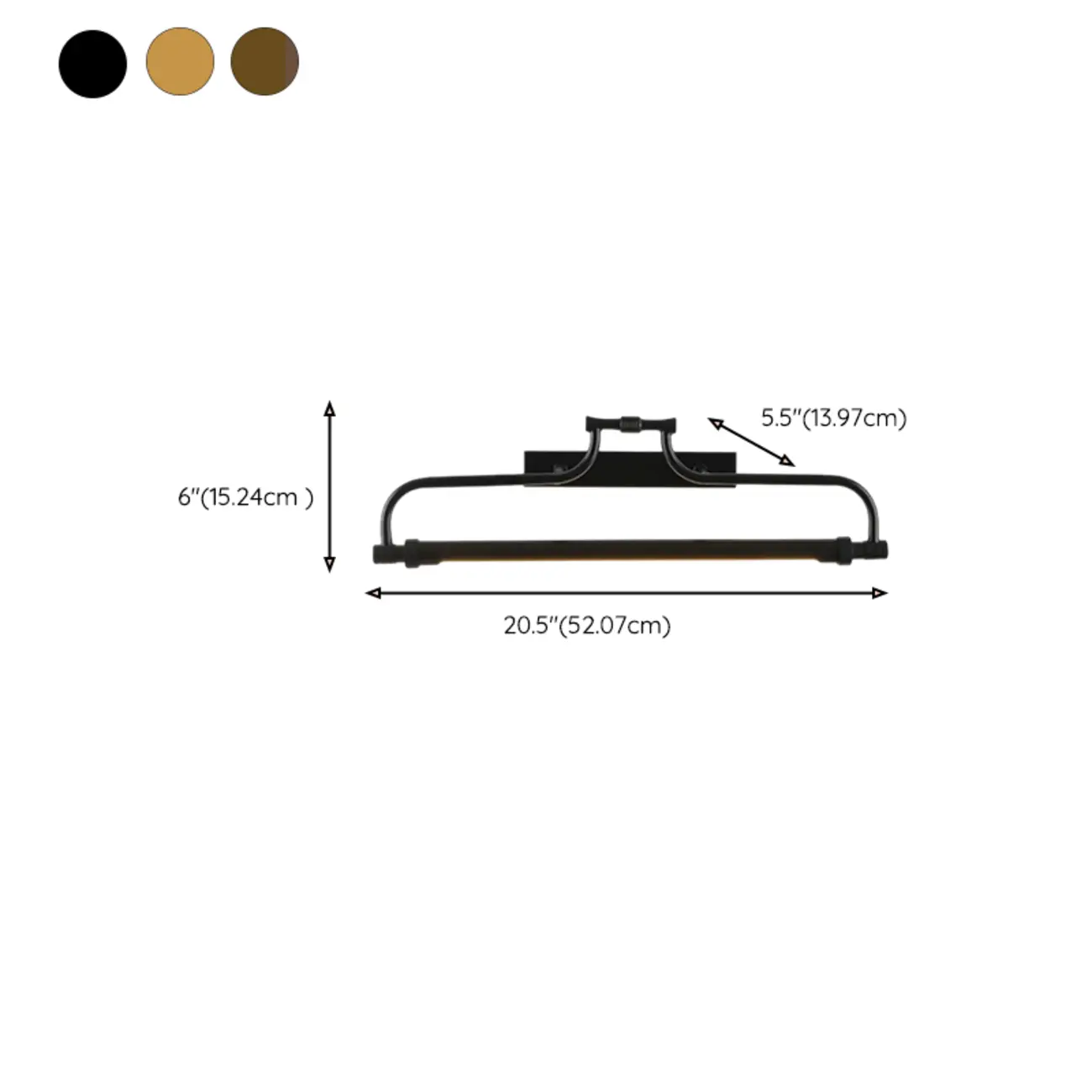 Brass Angular LED Vanity Light with Classic Design #size | homeyfad